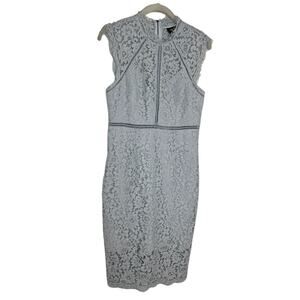 BARDOT Women’s Baby Blue Lace Sleeveless Halter Midi Dress Size 6